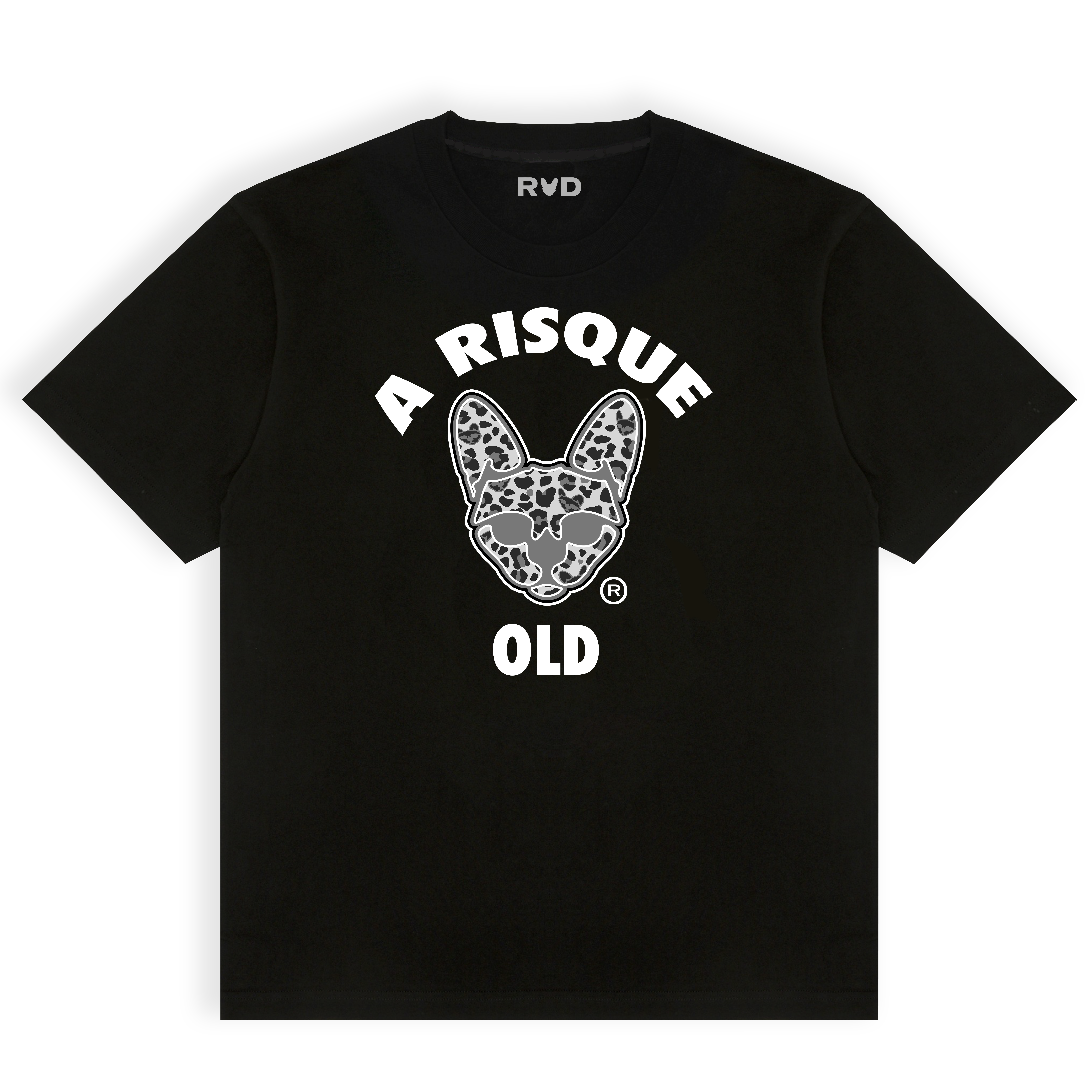 DROPOUT SNOW LEOPARD T-SHIRT - BLACK