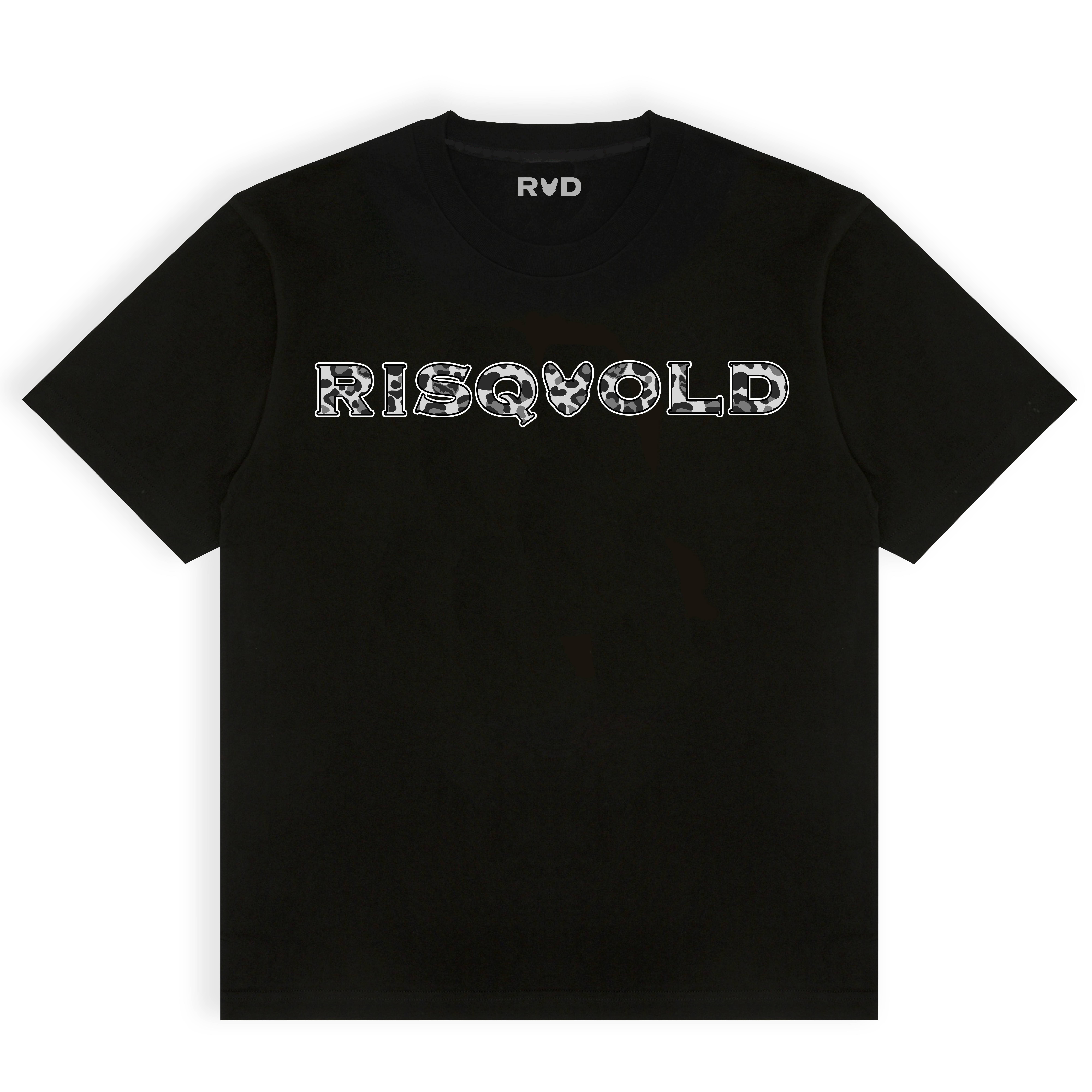 RISQUEOLD SNOW LEOPARD T-SHIRT - BLACK